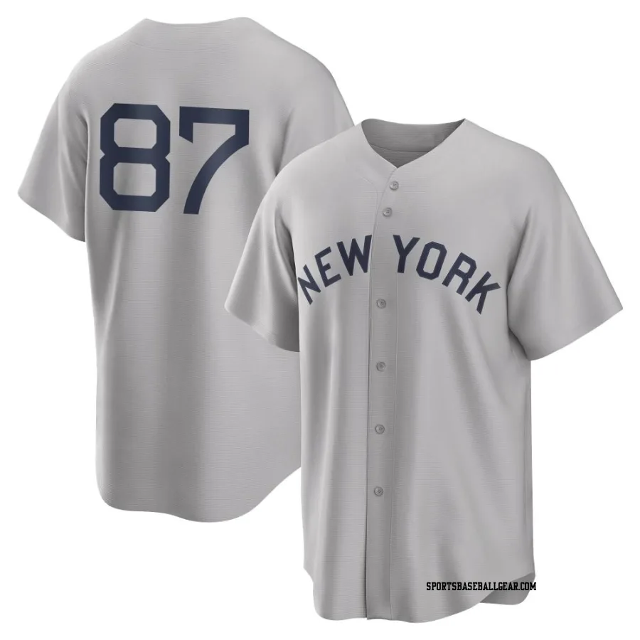 McKinley Moore Men's New York Yankees Gray Replica 2021 Field of Dreams Jersey