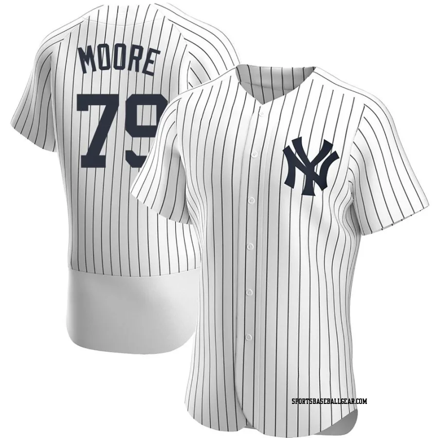 McKinley Moore Men's New York Yankees White Authentic Home Jersey