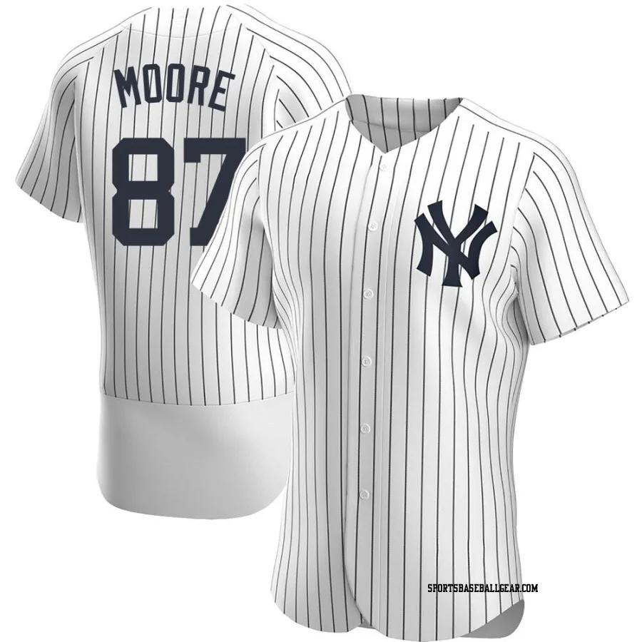 McKinley Moore Men's New York Yankees White Authentic Home Jersey