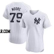 McKinley Moore Men's New York Yankees White Elite Home Jersey