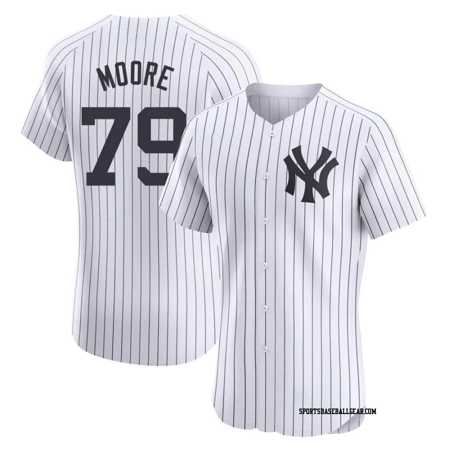 McKinley Moore Men's New York Yankees White Elite Home Jersey