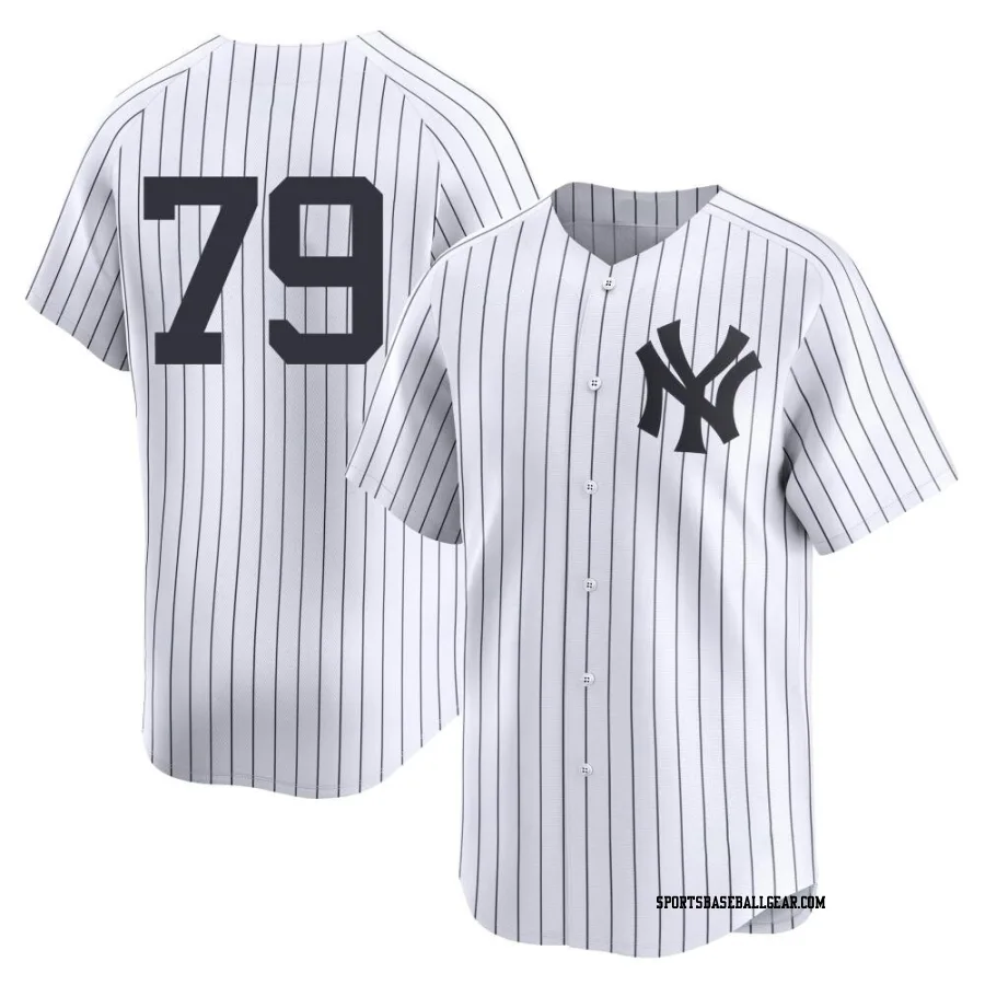 McKinley Moore Men's New York Yankees White Limited Yankee Home 2nd Jersey