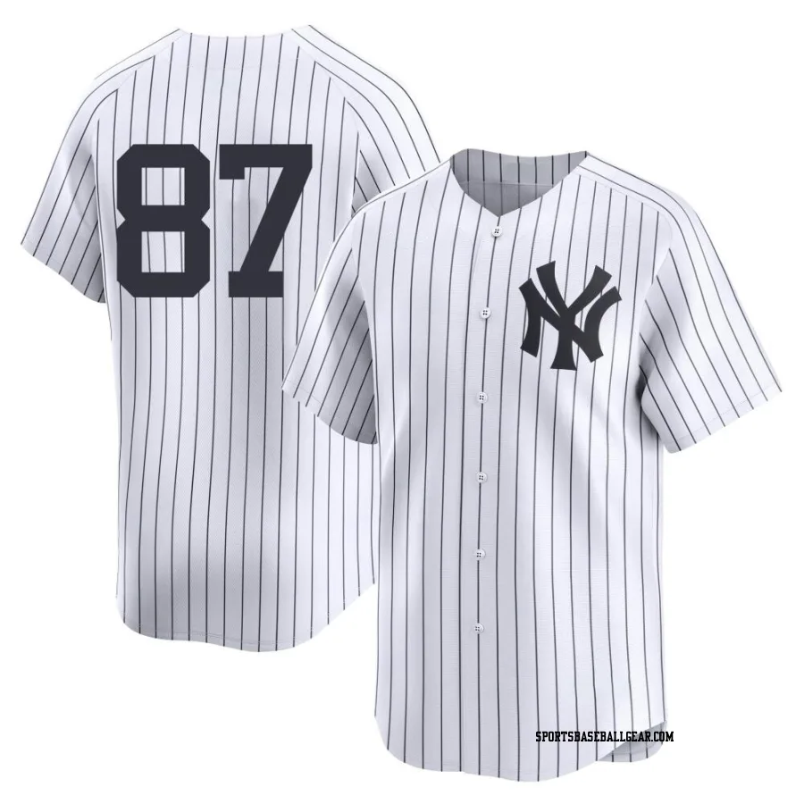 McKinley Moore Men's New York Yankees White Limited Yankee Home 2nd Jersey