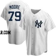 McKinley Moore Men's New York Yankees White Replica Home Jersey