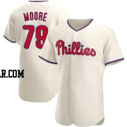 McKinley Moore Men's Philadelphia Phillies Cream Authentic Alternate Jersey