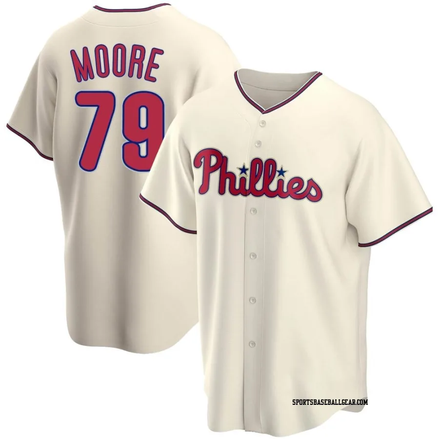 McKinley Moore Men's Philadelphia Phillies Cream Replica Alternate Jersey