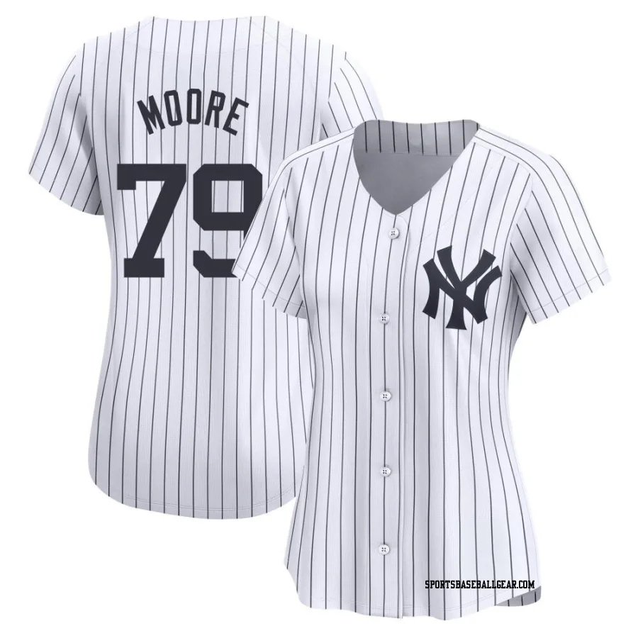 McKinley Moore Women's New York Yankees White Limited Yankee Home Jersey