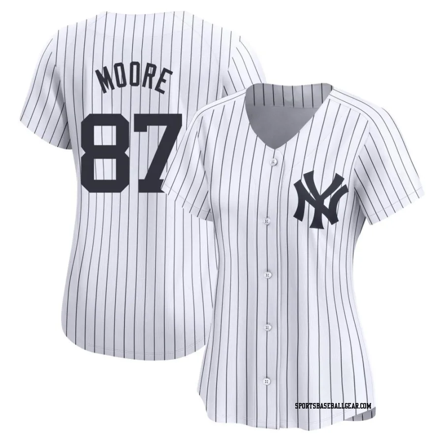 McKinley Moore Women's New York Yankees White Limited Yankee Home Jersey