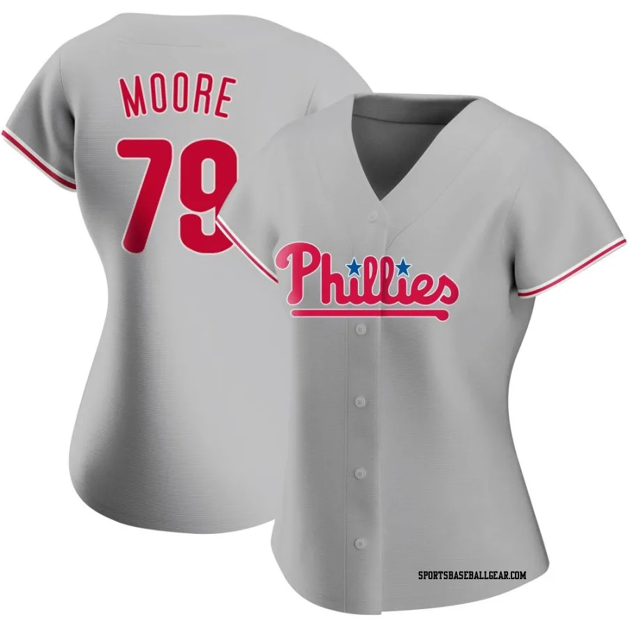 McKinley Moore Women's Philadelphia Phillies Gray Authentic Road Jersey