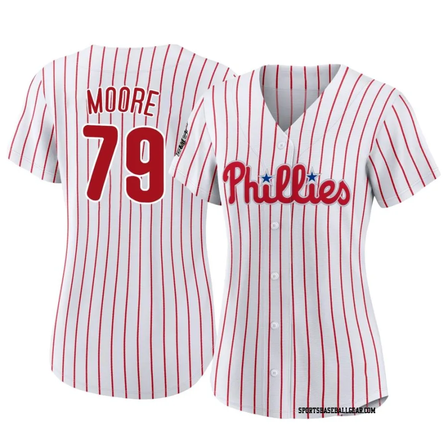 McKinley Moore Women's Philadelphia Phillies White Authentic 2022 World Series Home Jersey