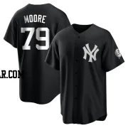 McKinley Moore Youth New York Yankees Black/White Replica Jersey