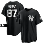 McKinley Moore Youth New York Yankees Black/White Replica Jersey