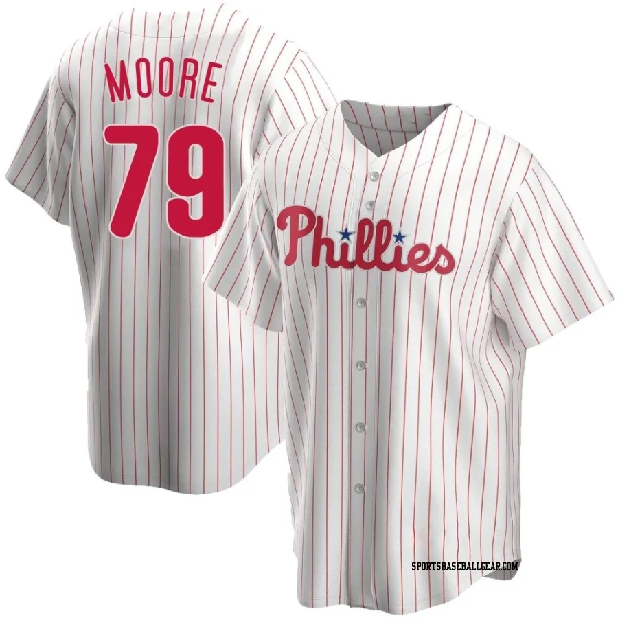 McKinley Moore Youth Philadelphia Phillies White Replica Home Jersey