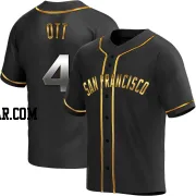 Mel Ott Men's San Francisco Giants Black Golden Replica Alternate Jersey