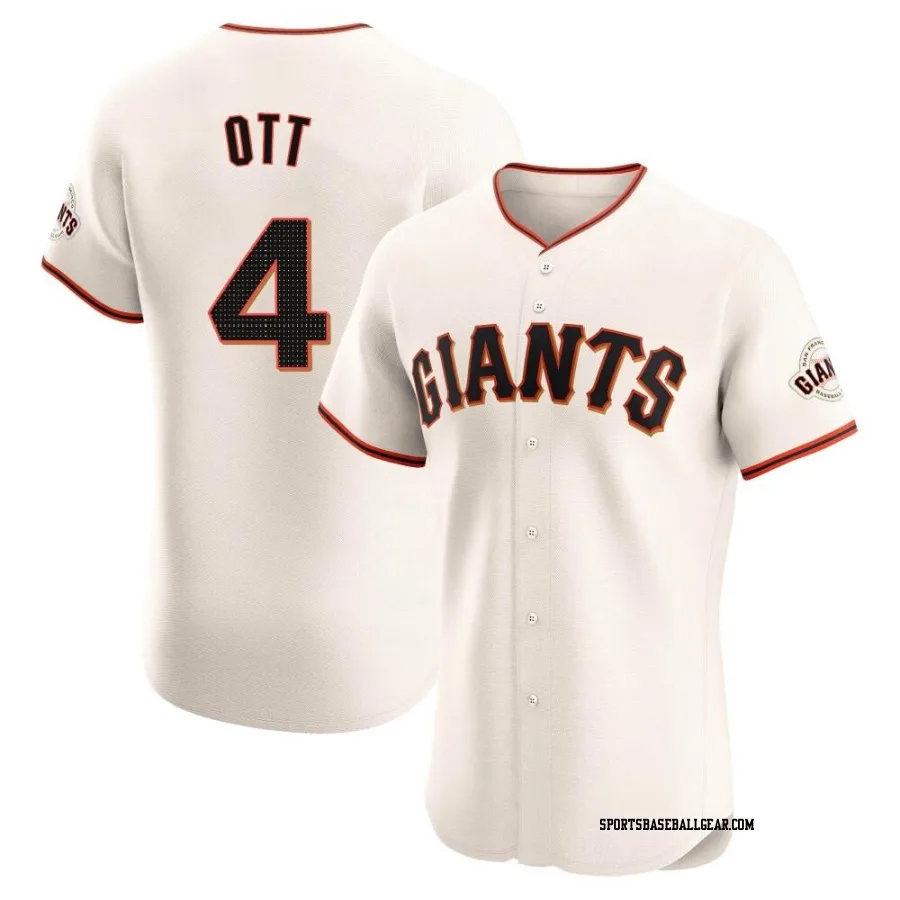 Mel Ott Men's San Francisco Giants Cream Elite Home Jersey