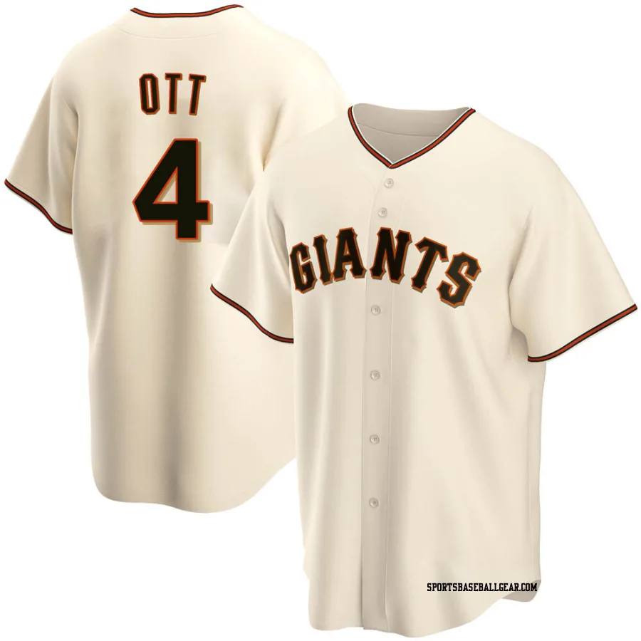 Mel Ott Youth San Francisco Giants Cream Replica Home Jersey