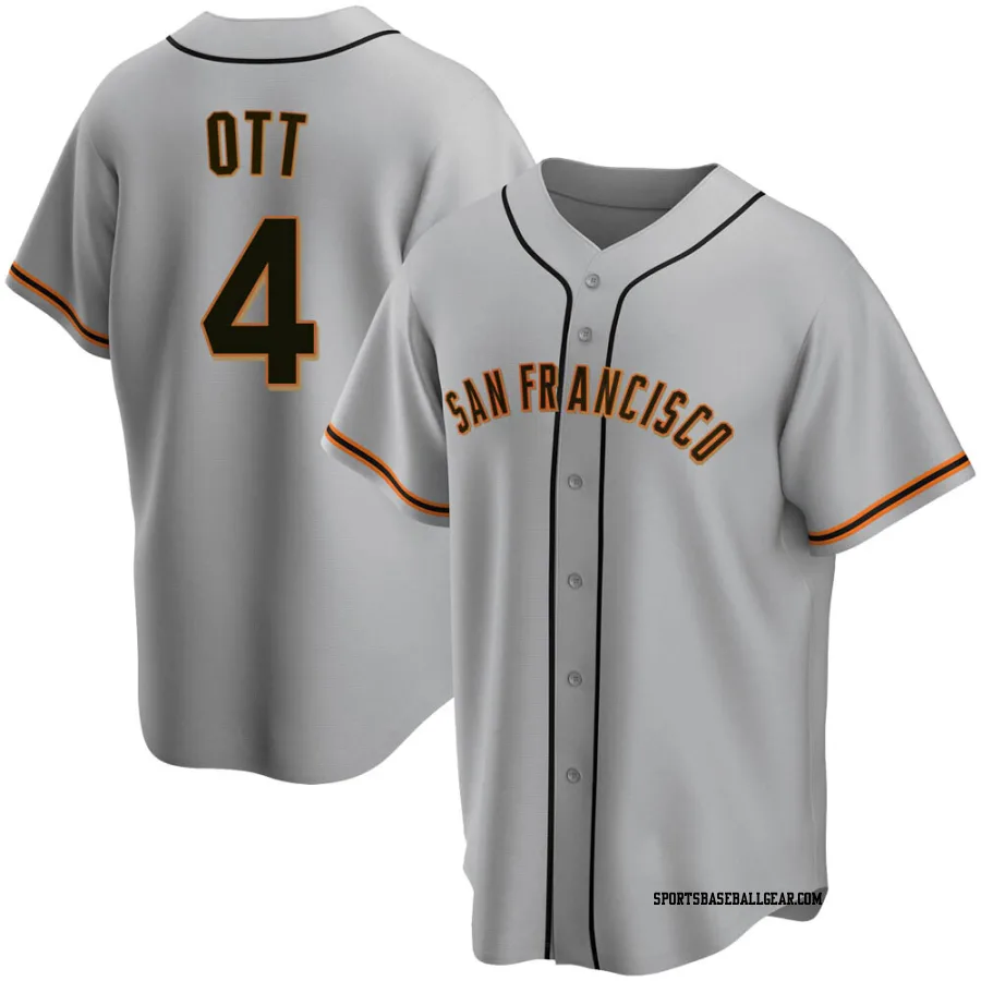 Mel Ott Youth San Francisco Giants Gray Replica Road Jersey