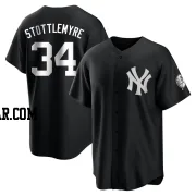 Mel Stottlemyre Men's New York Yankees Black/White Replica Jersey