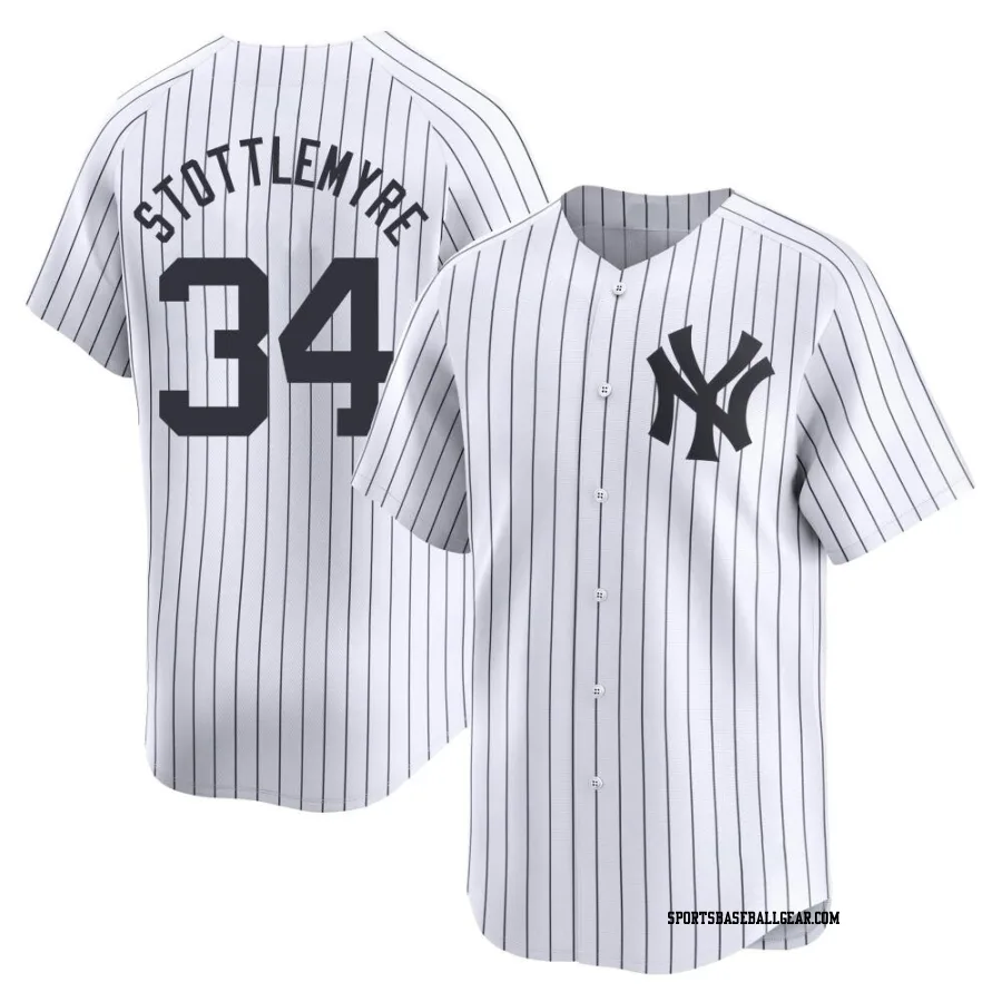 Mel Stottlemyre Men's New York Yankees White Limited Yankee Home Jersey