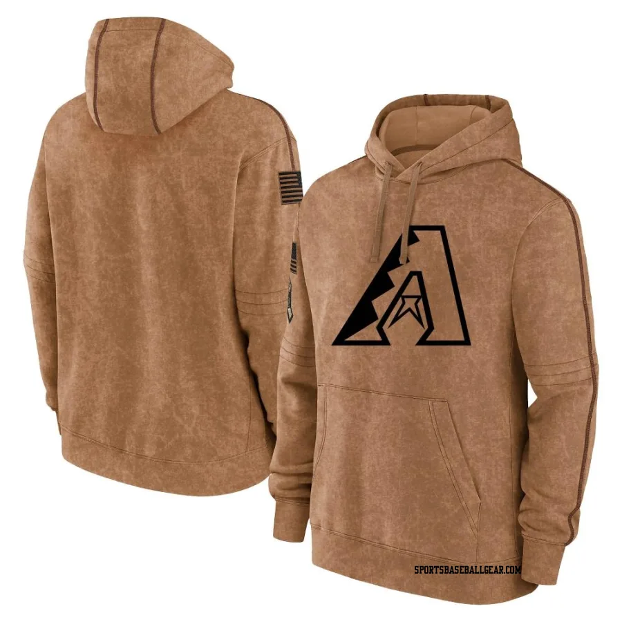 Men's Arizona Diamondbacks Brown 2023 Salute to Service Club Pullover Hoodie