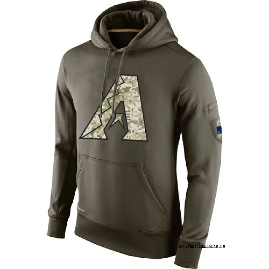 Men's Arizona Diamondbacks Olive Salute to Service KO Performance Hoodie