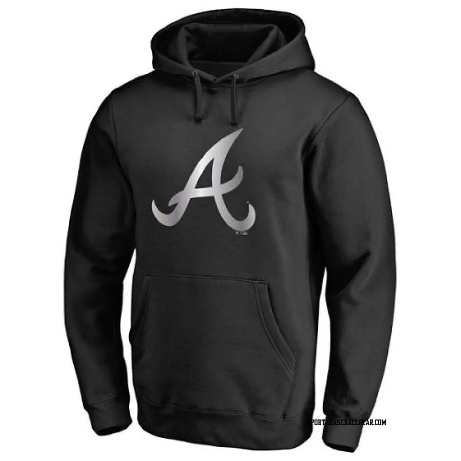 Men's Atlanta Braves Black Platinum Collection Pullover Hoodie -