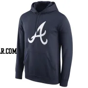 Men's Atlanta Braves Navy Logo Performance Pullover Hoodie -