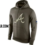 Men's Atlanta Braves Olive Salute to Service KO Performance Hoodie