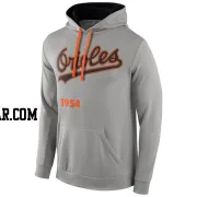 Men's Baltimore Orioles Gray Cooperstown Performance Pullover Hoodie -