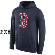 Men's Boston Red Sox Navy Logo Performance Pullover Hoodie -