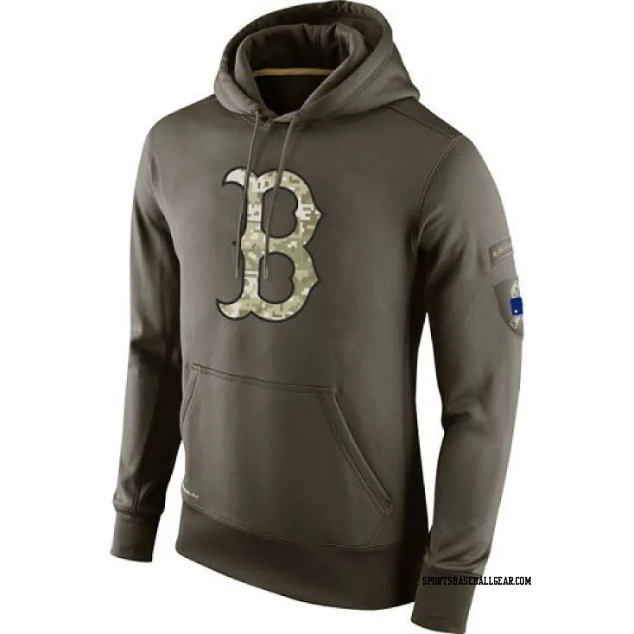 Men's Boston Red Sox Olive Salute to Service KO Performance Hoodie