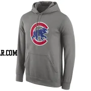 Men's Chicago Cubs Gray Logo Performance Pullover Hoodie -