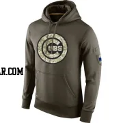 Men's Chicago Cubs Olive Salute to Service KO Performance Hoodie