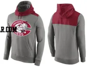 Men's Cincinnati Reds Gray Cooperstown Collection Hybrid Pullover Hoodie