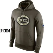 Men's Cincinnati Reds Olive Salute to Service KO Performance Hoodie