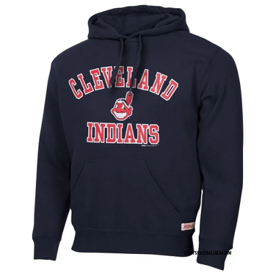 Men's Cleveland Guardians Navy Blue Stitches Fastball Fleece Pullover Hoodie -