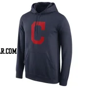 Men's Cleveland Guardians Navy Logo Performance Pullover Hoodie -