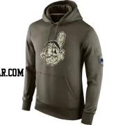 Men's Cleveland Guardians Olive Salute to Service KO Performance Hoodie