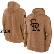 Men's Colorado Rockies Brown 2023 Salute to Service Club Pullover Hoodie