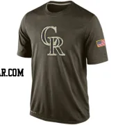 Men's Colorado Rockies Olive Dri-Fit Salute To Service KO Performance T-Shirt