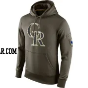 Men's Colorado Rockies Olive Salute to Service KO Performance Hoodie