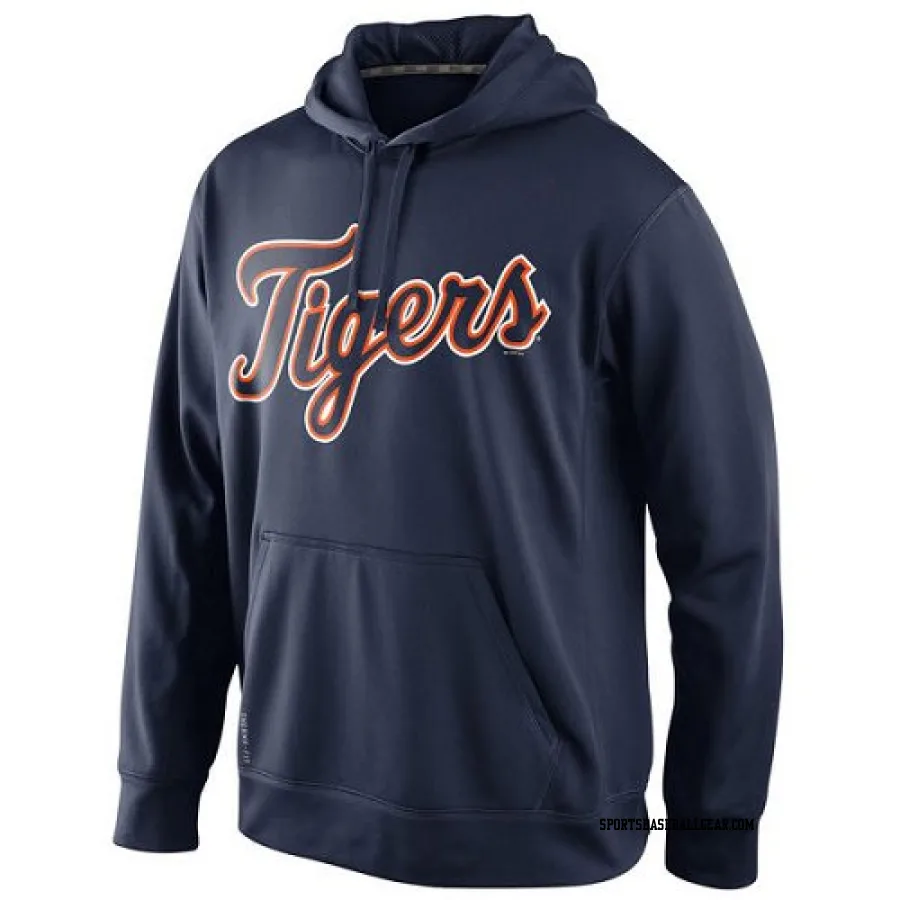 Men's Detroit Tigers Navy KO Wordmark Perfomance Hoodie -