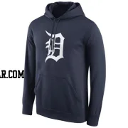 Men's Detroit Tigers Navy Logo Performance Pullover Hoodie -