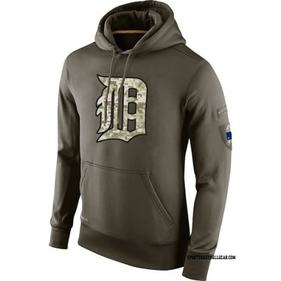 Men's Detroit Tigers Olive Salute to Service KO Performance Hoodie