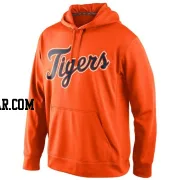 Men's Detroit Tigers Orange KO Wordmark Perfomance Hoodie -