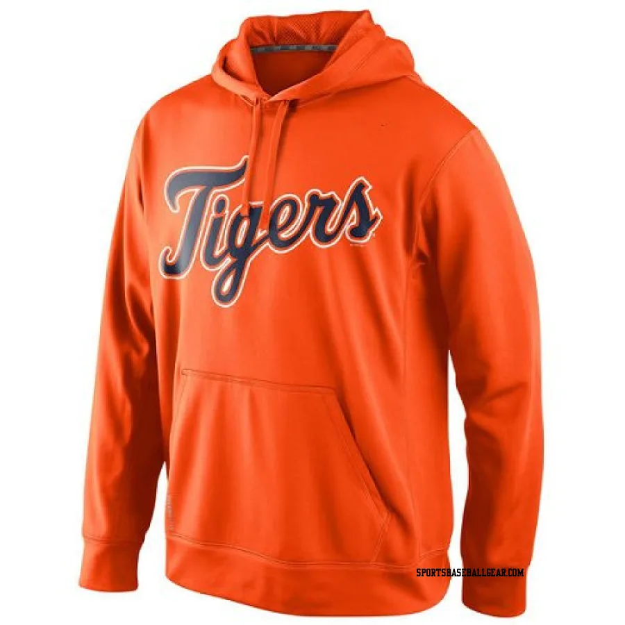 Men's Detroit Tigers Orange KO Wordmark Perfomance Hoodie -