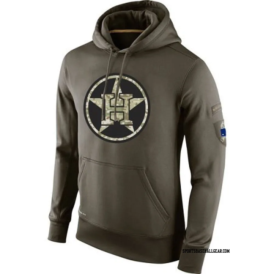 Men's Houston Astros Olive Salute to Service KO Performance Hoodie