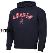 Men's Los Angeles Angels Navy Blue Stitches Fastball Fleece Pullover Hoodie -