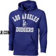 Men's Los Angeles Dodgers Navy Blue L.A. Stitches Fastball Fleece Pullover Hoodie -