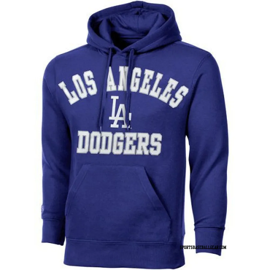 Men's Los Angeles Dodgers Navy Blue L.A. Stitches Fastball Fleece Pullover Hoodie -